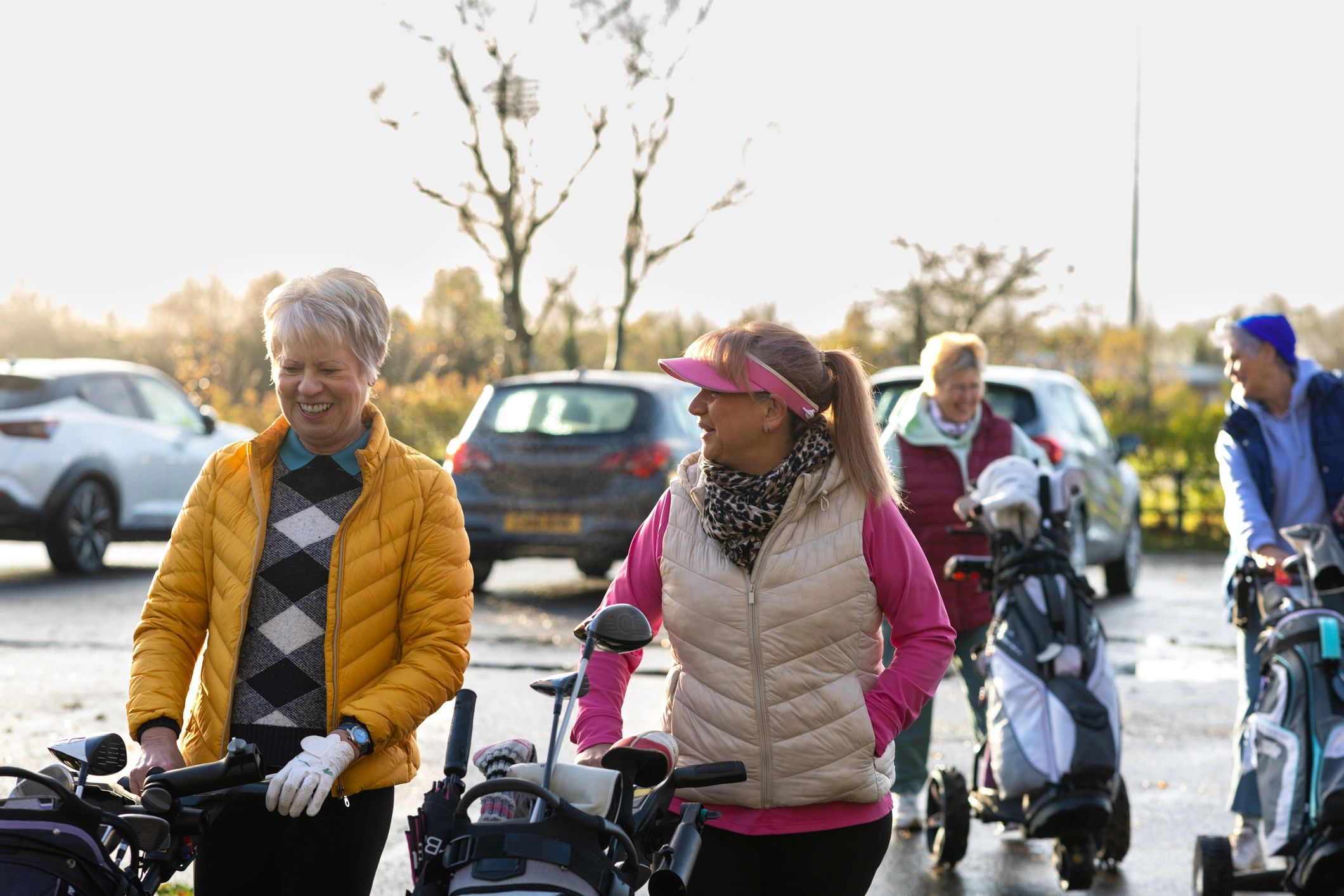 Golfers arriving together for a day on the course