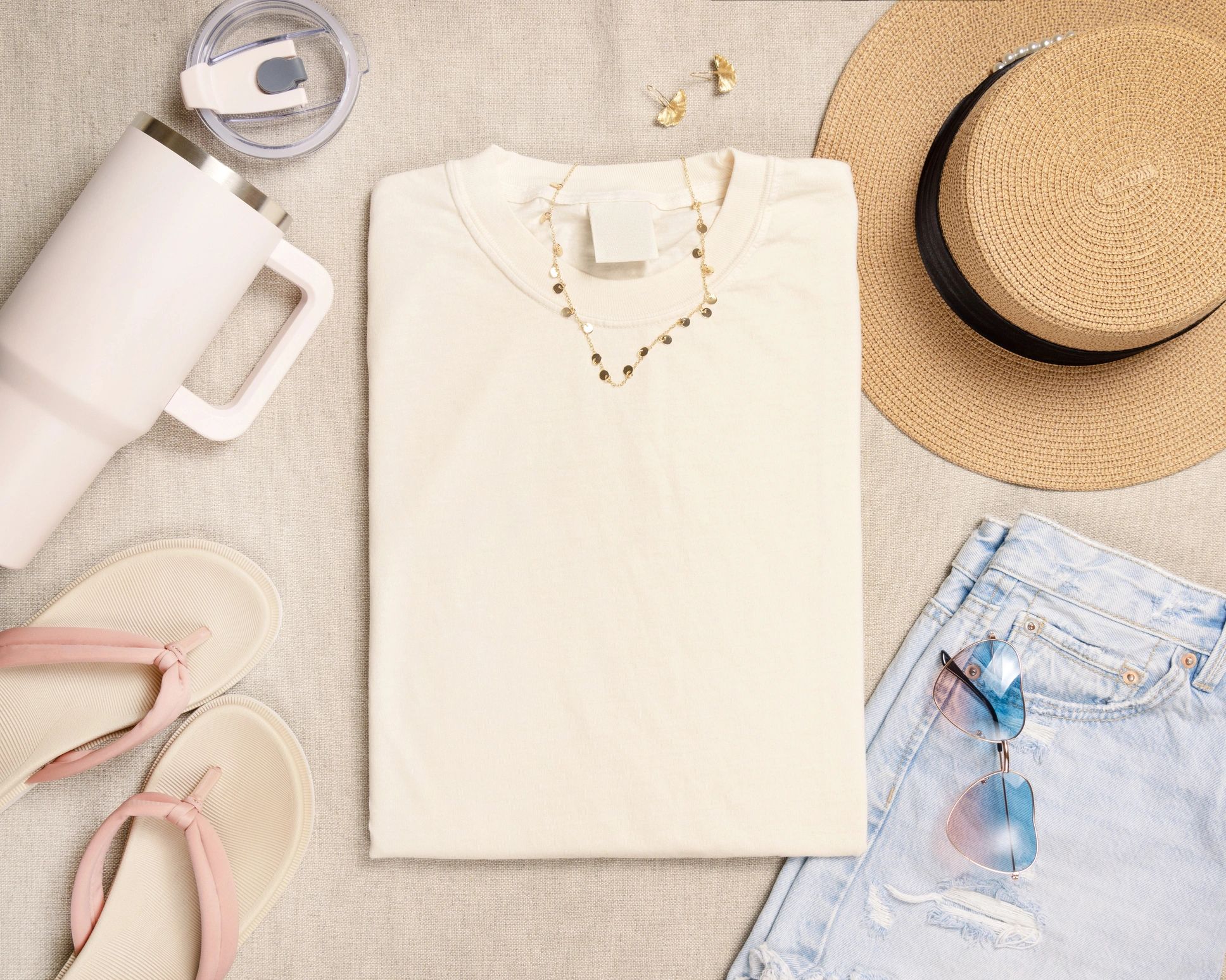 Golf apparel laid out with a clean, understated look
