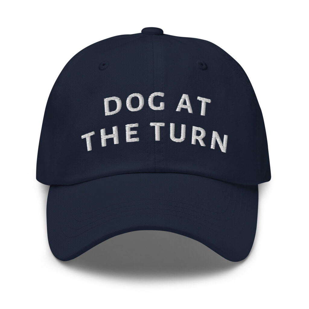 Dog at the Turn Embroidered Cap